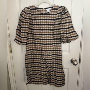H&M Checkered Top in Black and Brown
